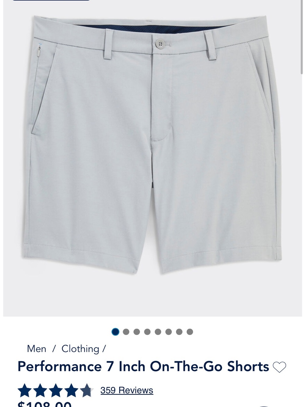 Vineyard Vines Light Gray Performance Hybrid Shorts